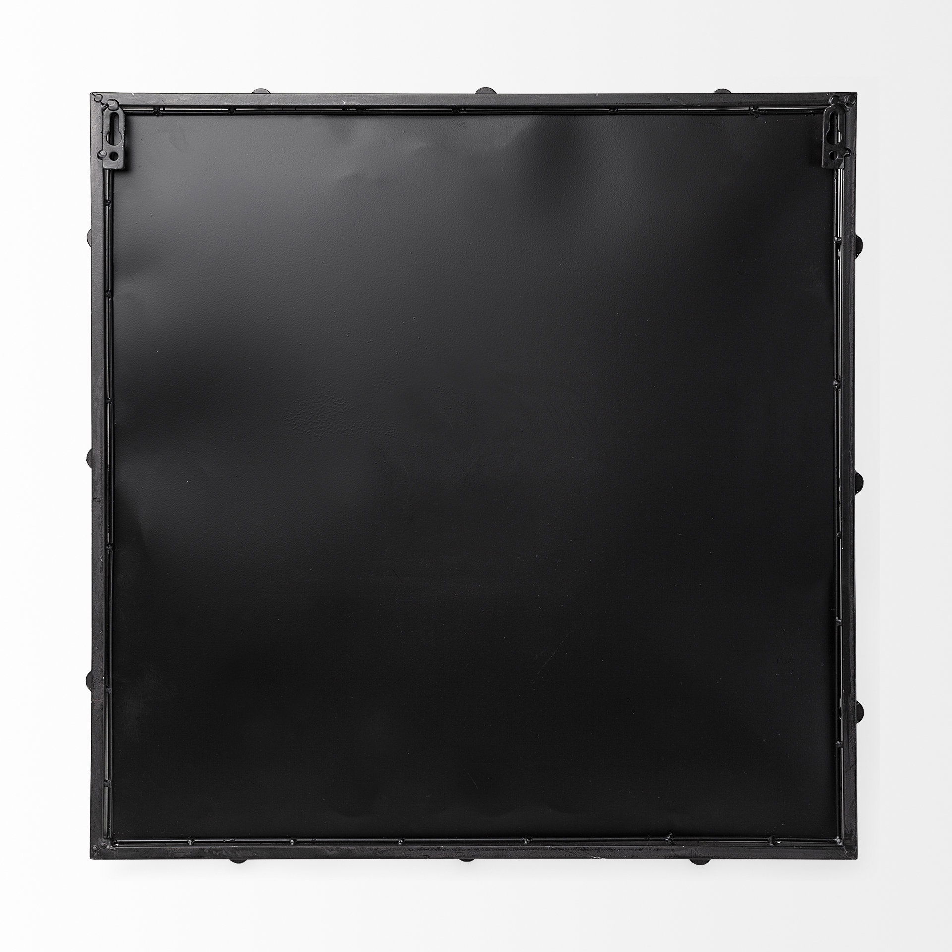 Christa 22L x 22W Black Metal Mirrored Base Square Tray large image 