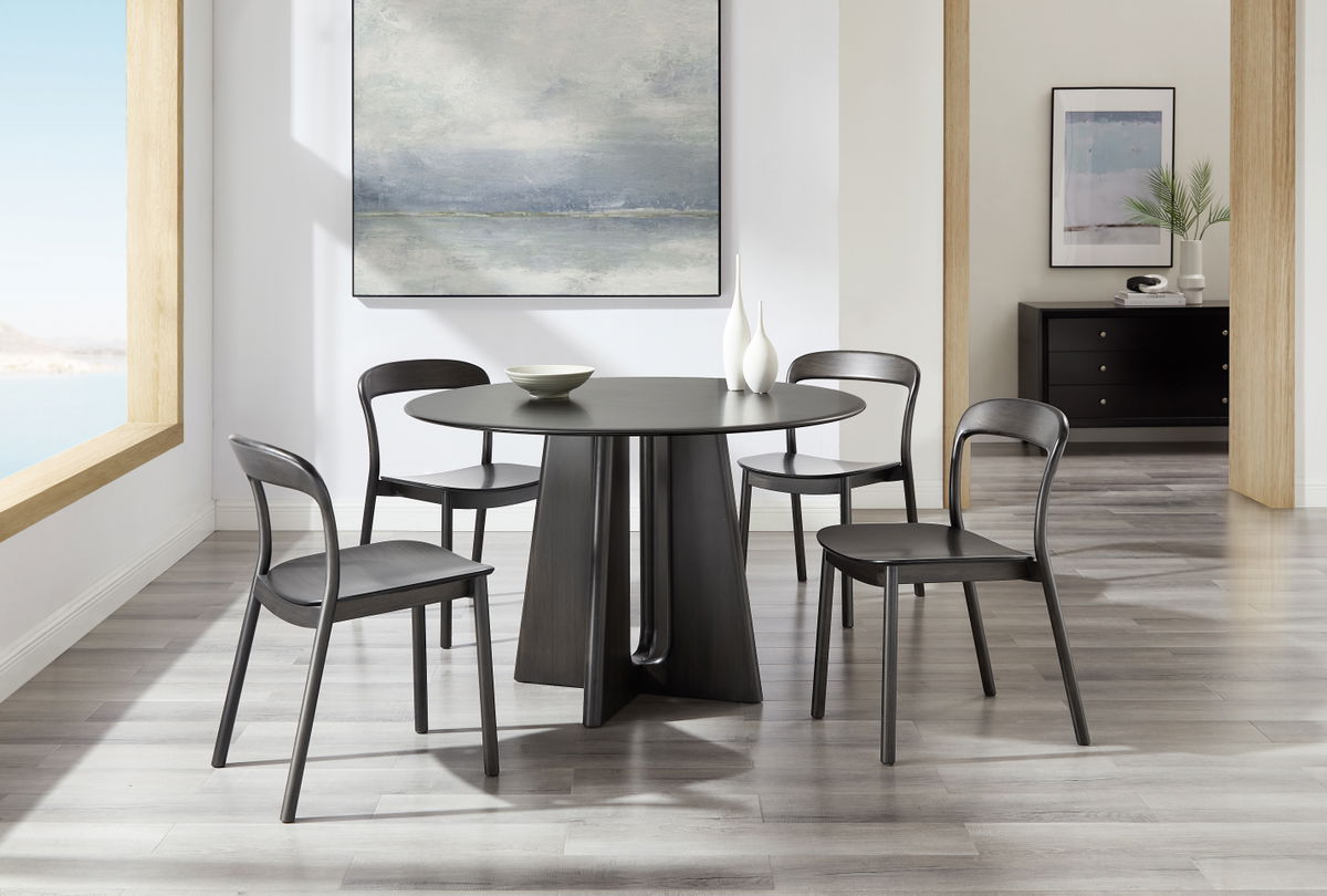 Luna 48â€ Round Table, Caviar, Dining Table by Greenington, 48" length x 48" width x 29.92" height View 4