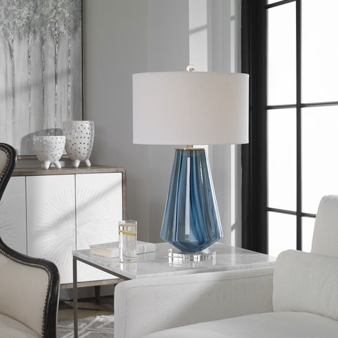 Pescara Teal-Gray Glass Lamp