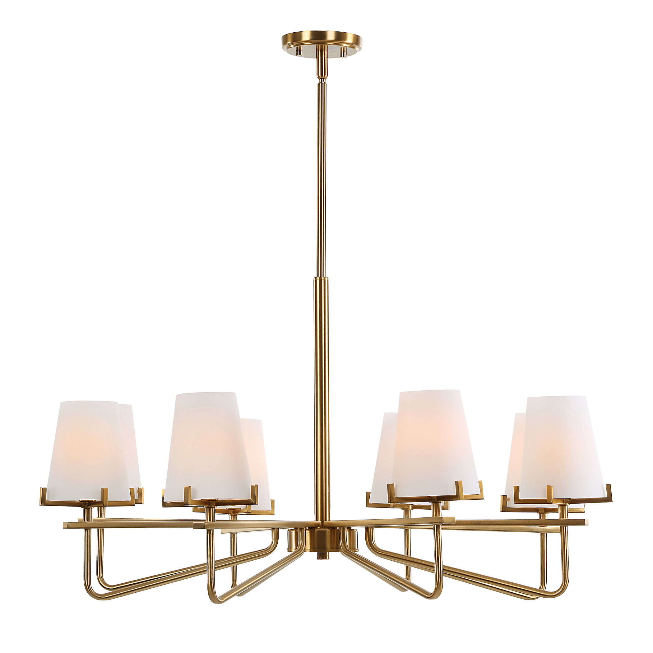 Lassen 8 Light Brass Chandelier large image 