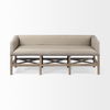 Bergen 60L x 19W Beige Fabric Covered Seat with Brown Wood Frame Accent Bench 3 Bergen 60L x 19W Beige Fabric Covered Seat with Brown Wood Frame Accent Bench thumbnail 3