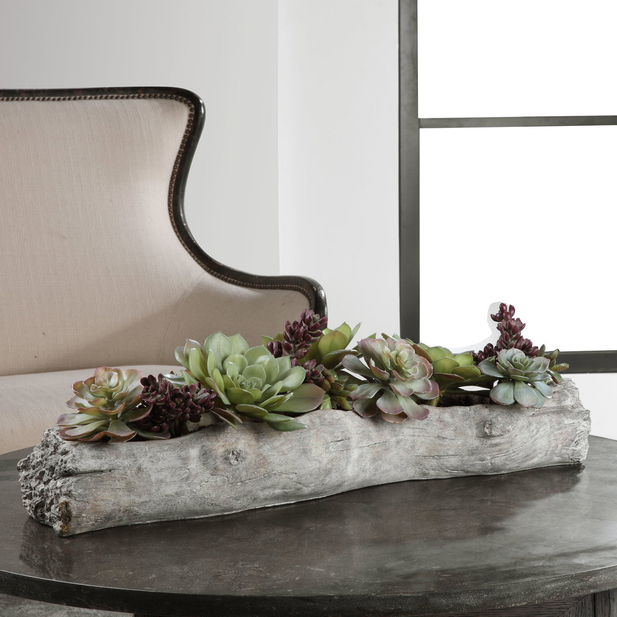 Charita Lush Succulents, Artificial Plants & Flower by Uttermost, 29.5" width x 10" height x 10" depth View 2