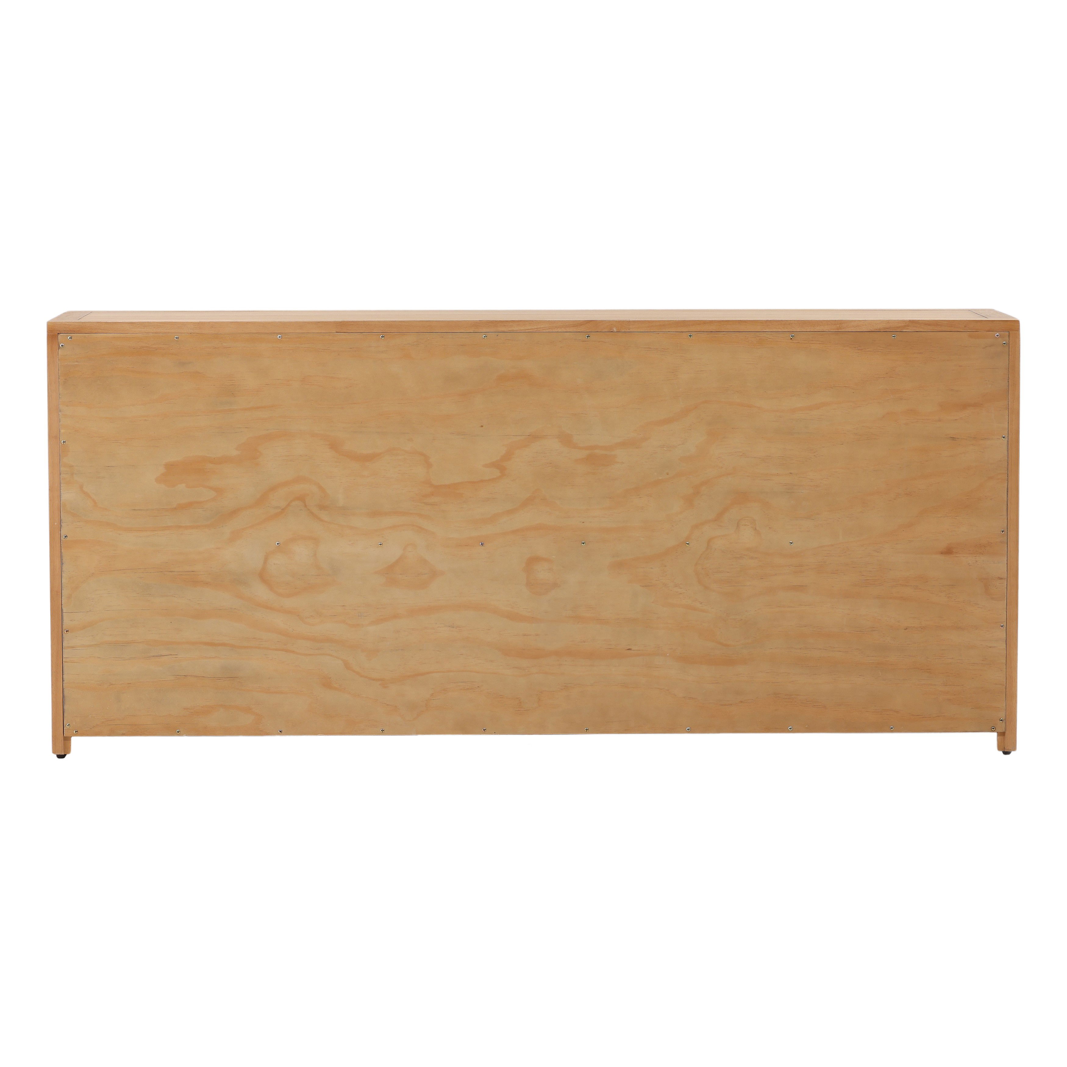 Delacruz Sideboard 80.3' Natural, Sideboards & Buffet by Dovetail, 80.25" width x 36.02" height x 19" depth View 4