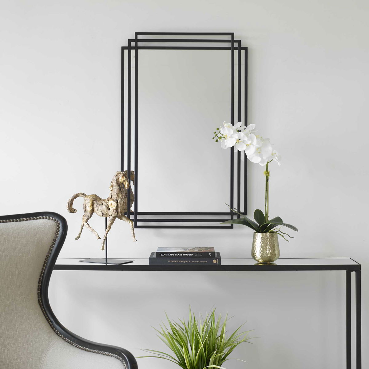 Amherst Black Iron Mirror, by Uttermost, 23.75" width x 36.5" height x 1.5" depth View 4