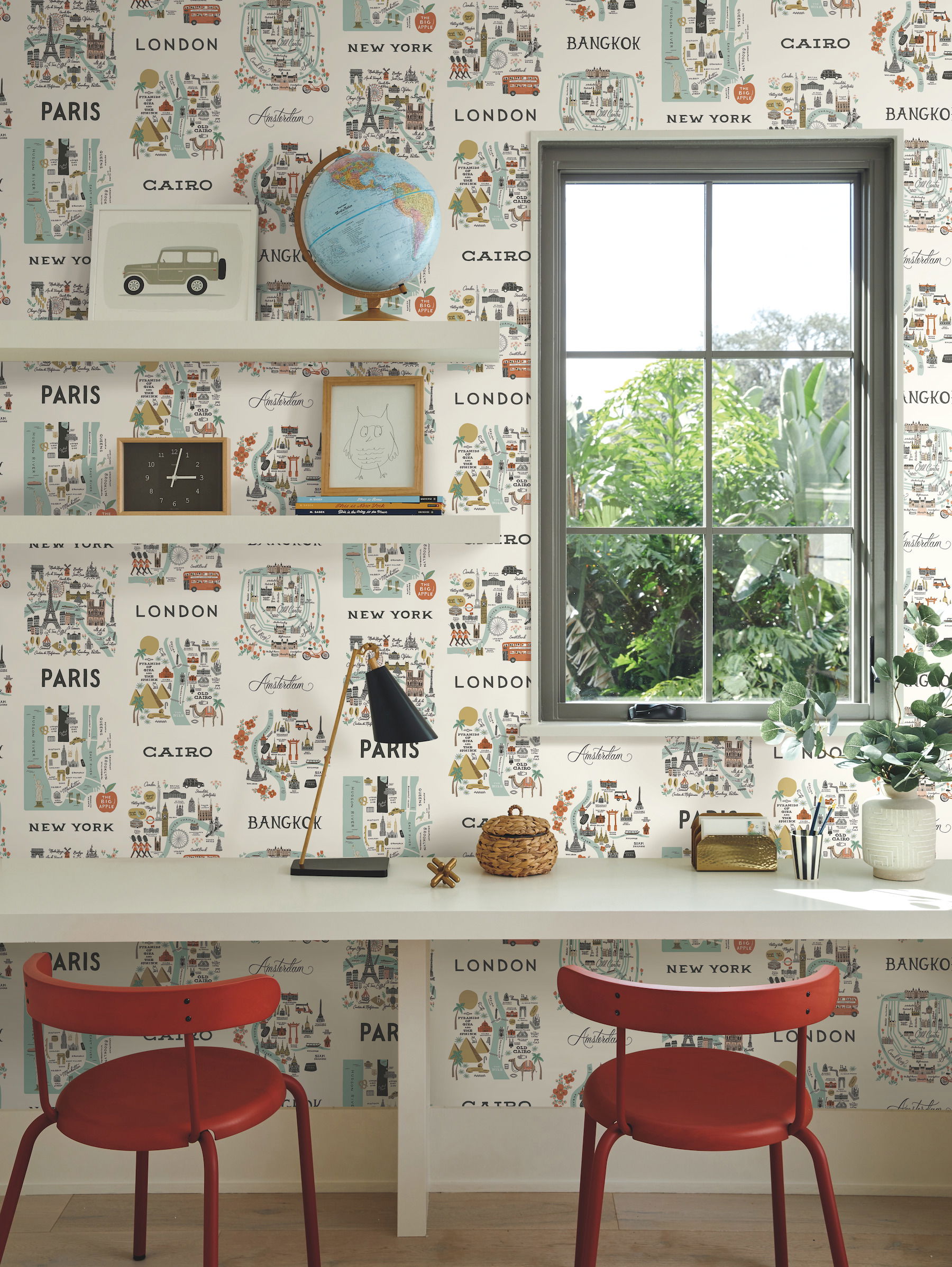 City Maps Mint Peel & Stick Wallpaper large image 