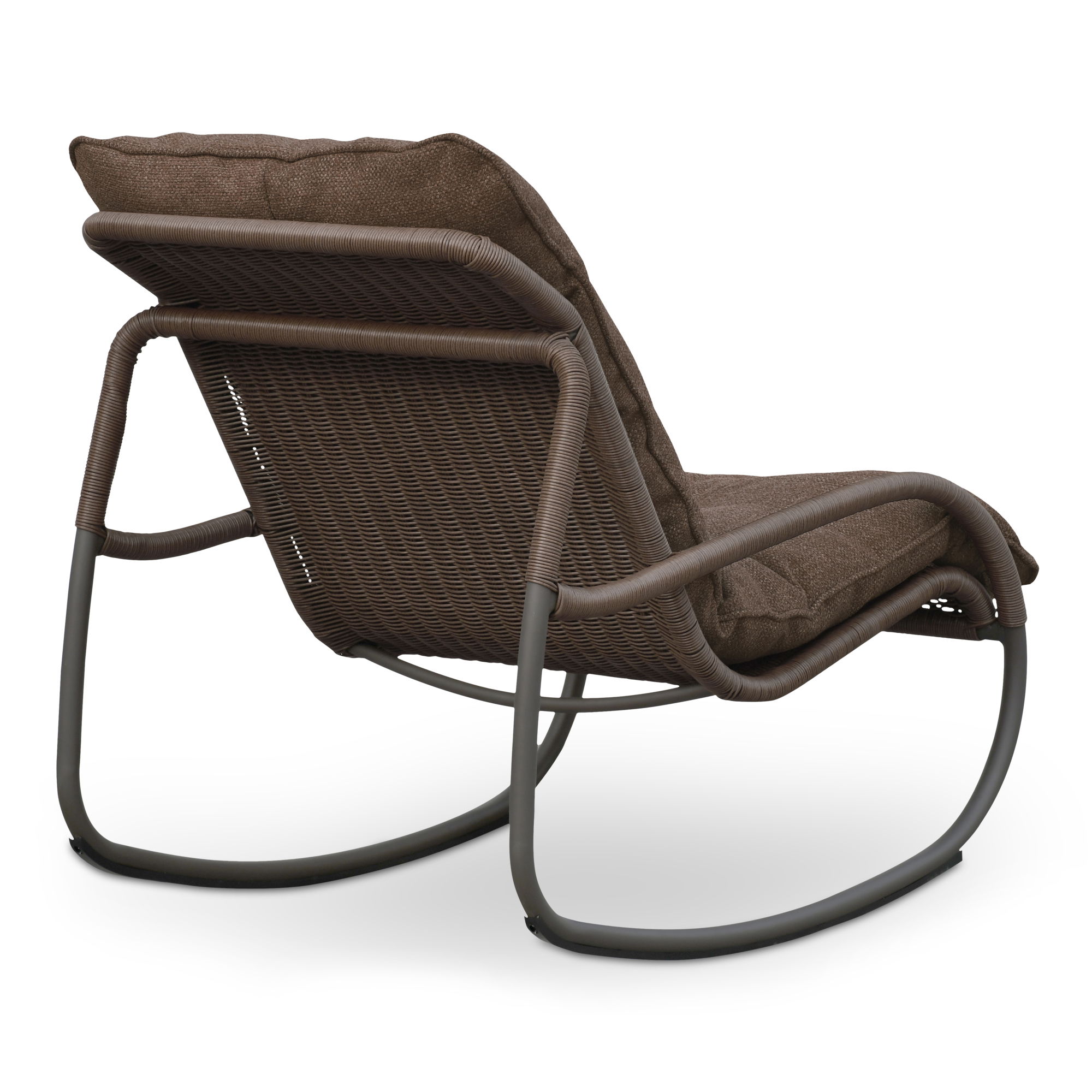 Lyra Outdoor Rocking Chair Brown, Outdoor Chair by Moe's Home, 2'2.77" width x 2'10" height x 3'2" depth View 2