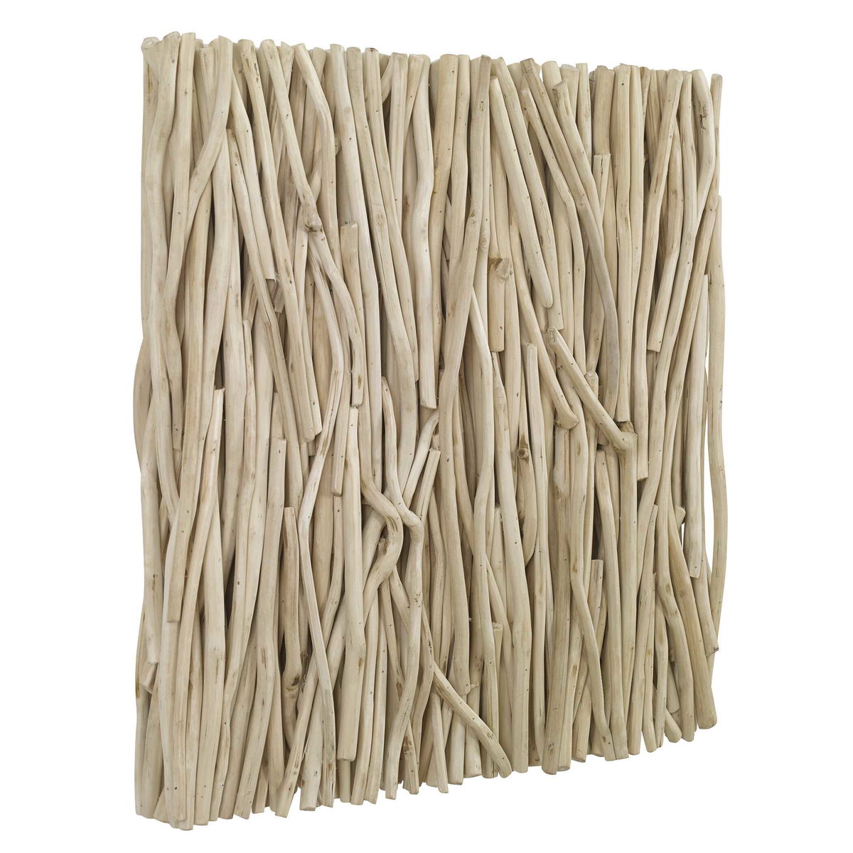 Gathered Teak Square Bleached Wood Wall Decor, Art by Uttermost, 24" width x 24" height x 3" depth View 5