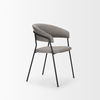 Carolyn Dining Chair with Gray Fabric & Matte Black Metal, by Mercana, 20.5" length x 22.75" width x 31" height thumbnail 8