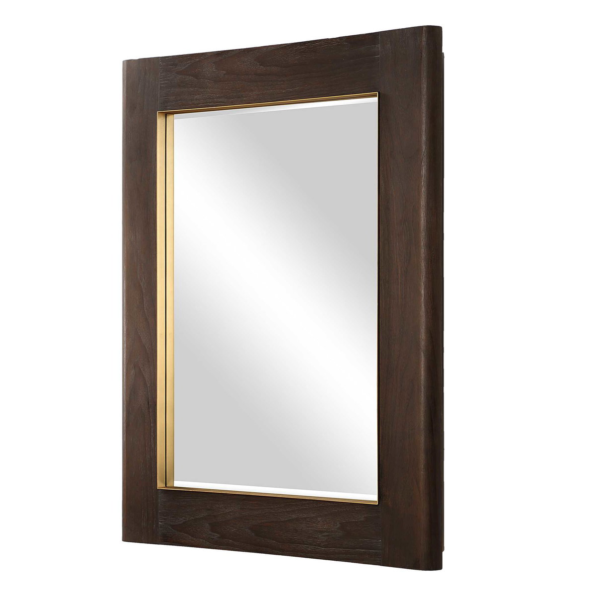 Catron Aged Walnut Mirror, by Uttermost, 2'9.87" width x 3'9.62" height x 2" depth View 5