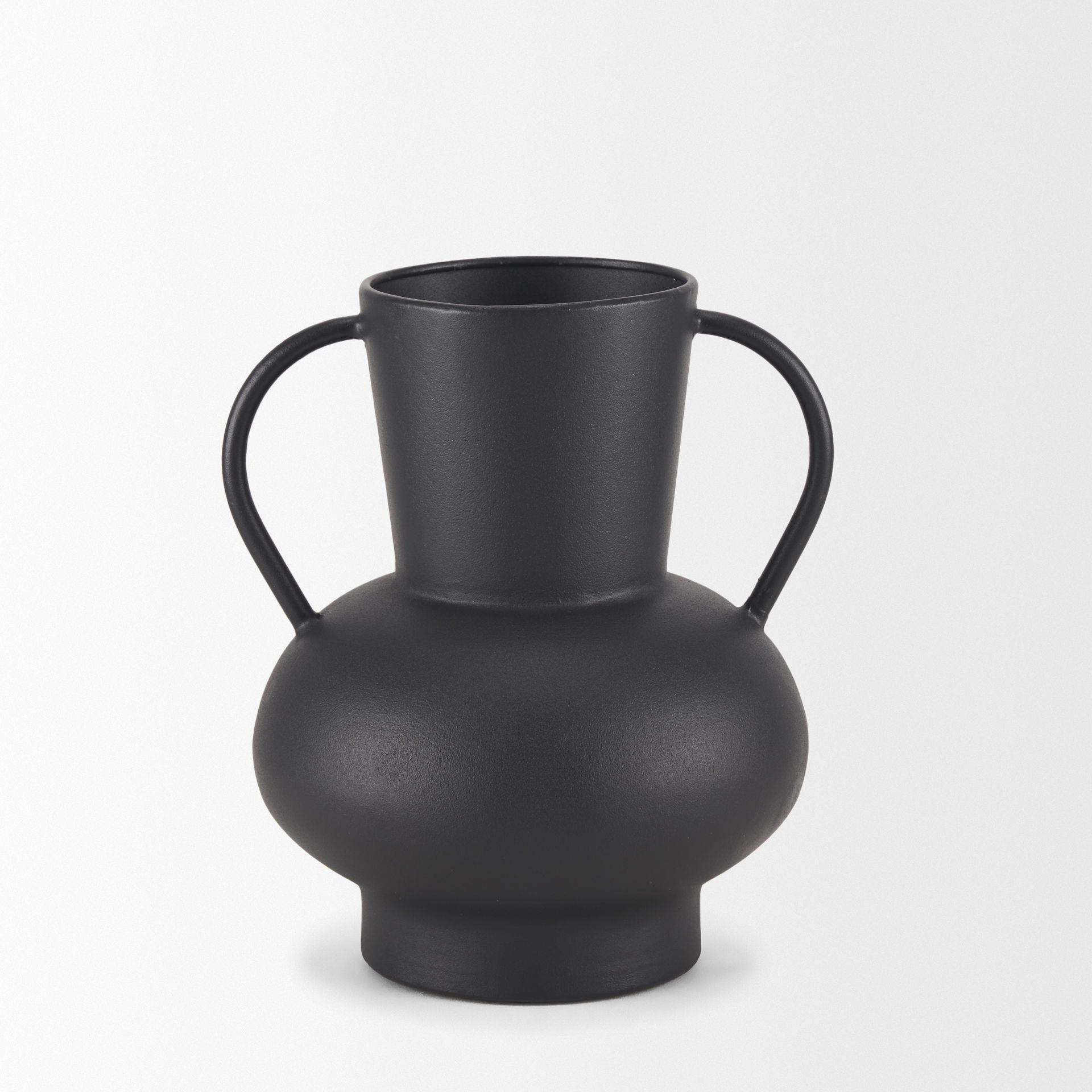 Tasya Small Matte Black Metal Vase large image 