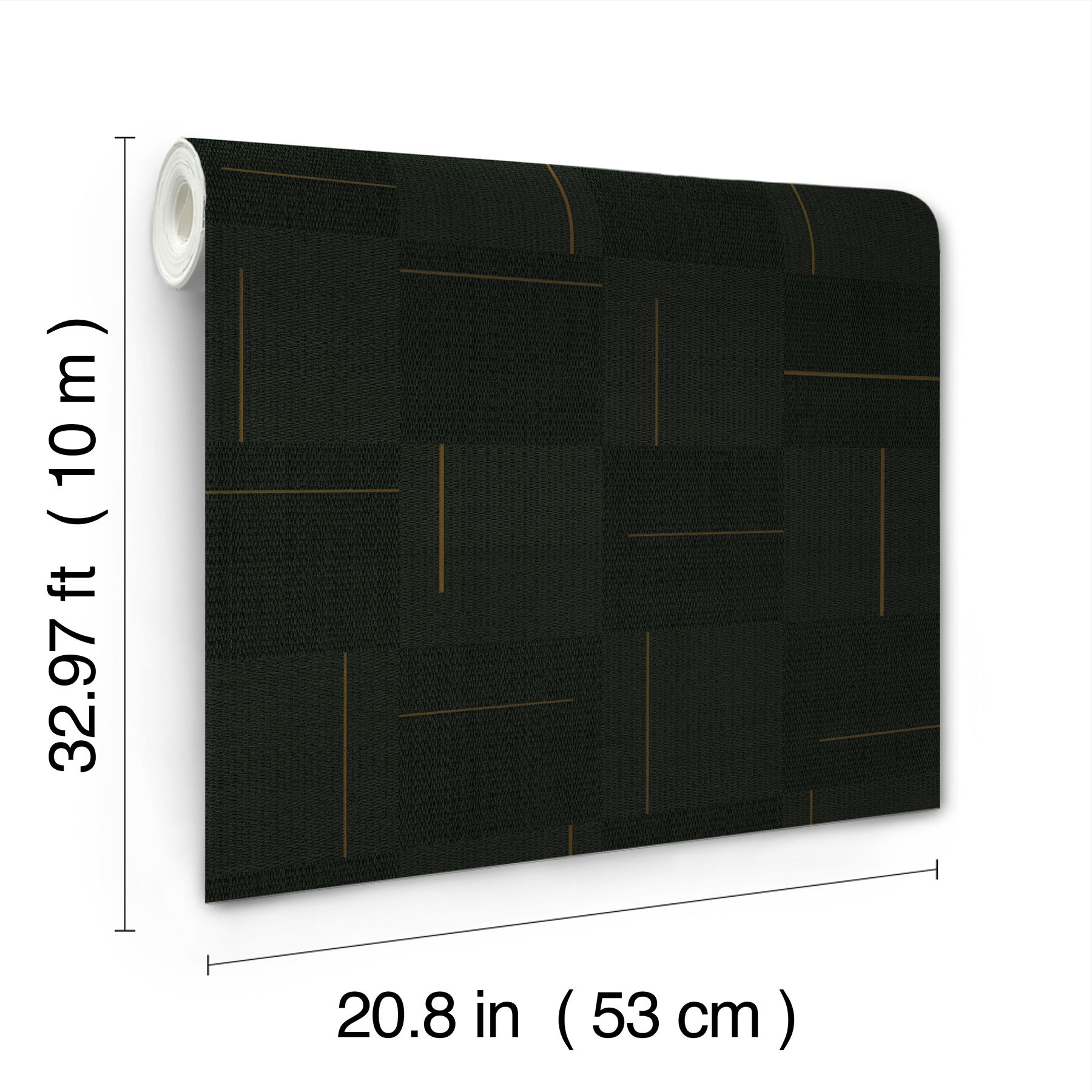 Geo Block Weave Black Wallpaper, by York Wall, 33' length x 1'8.9" width x 0.02" depth View 5