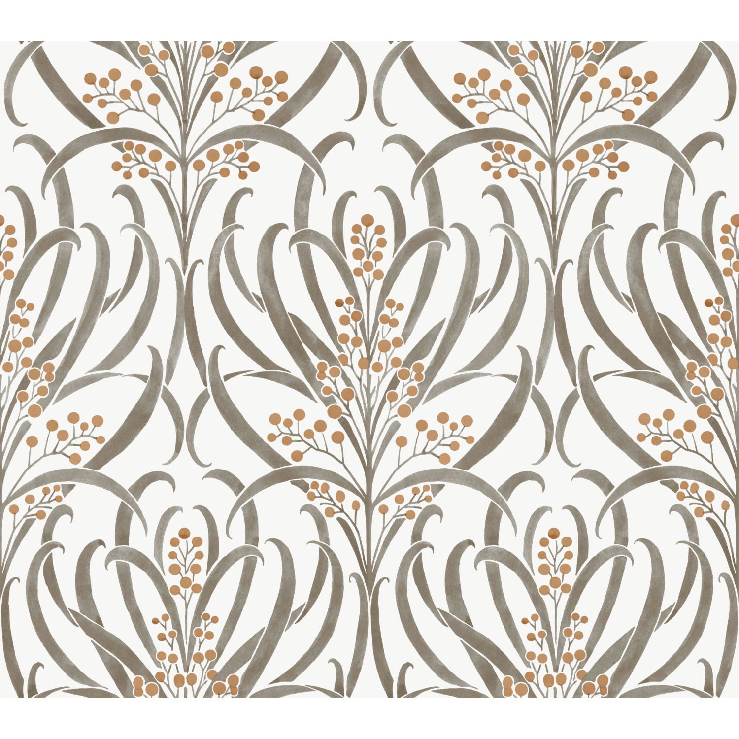 Calluna White & Taupe Metallic Wallpaper large image 