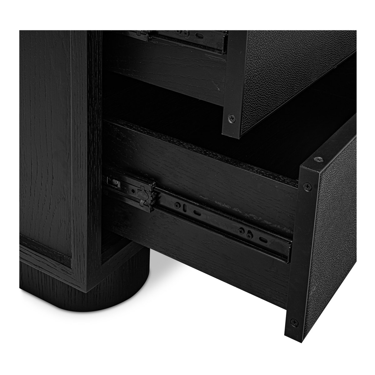 Marcelle Nightstand Black, by Moe's Home, 24" width x 21.63" height x 15" depth View 5