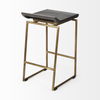 Givens 24.25'H Brown Wood Seat Gold Metal Frame Stool, Counter & Bar Stool by Mercana, 14" length x 15.8" width x 26" height thumbnail 9