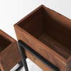 Jadine Set of 2 Medium Brown Wood with Black Metal Rectangle Frames, Planter by Mercana, 15" length x 12" width x 30" height thumbnail 10