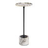 Brunson White Marble Drink Table, Side & End Table by Uttermost, 9.5" width x 24" height x 9.5" depth thumbnail 1