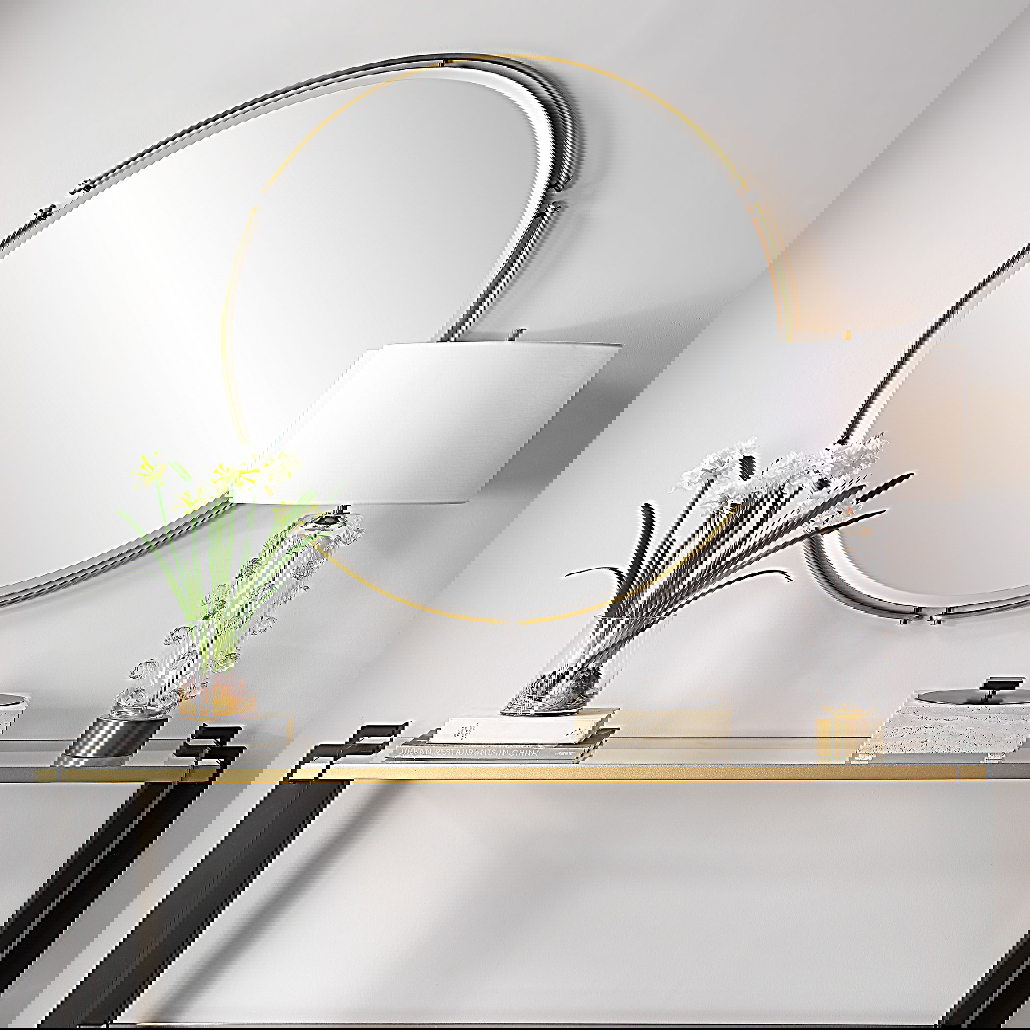 Wesley Round Mirror, by Uttermost, 38.25" width x 38.25" height x 1.5" depth View 2