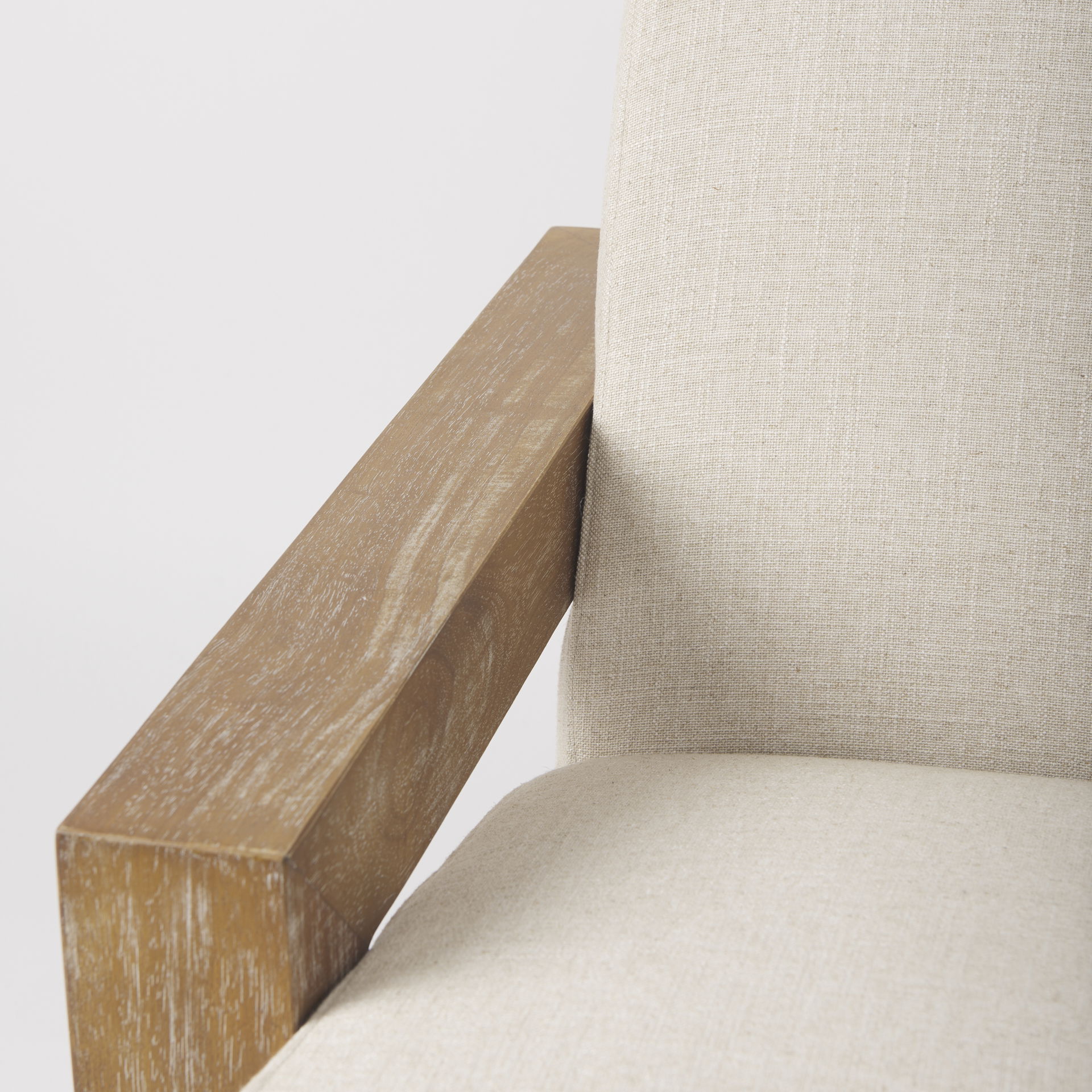 Sovereign Beige Fabric Seat and Wood Frame Accent Chair large image 