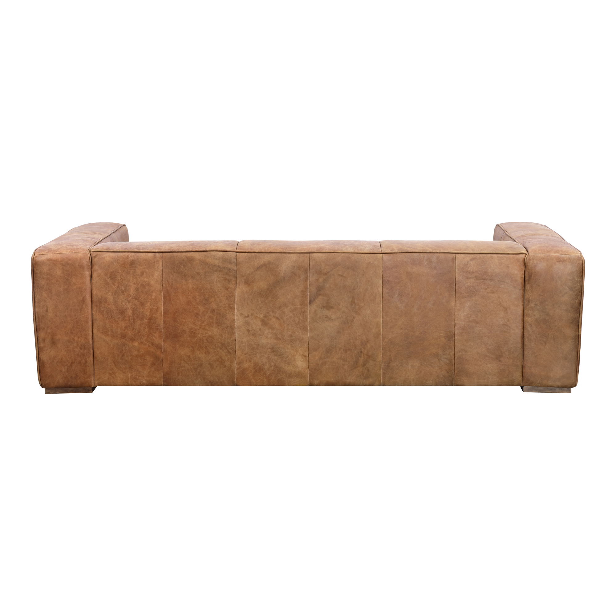 Bolton Sofa Open Road Brown Leather, Sofas & Sectional by Moe's Home, 101" width x 27.5" height x 44.5" depth View 4