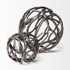 Sphaira I Small 5L x 5W Silver Cast Aluminum Decorative Tree Branch Orb, Decorative Object by Mercana, 4.75" length x 4.75" width x 4.75" height thumbnail 4