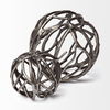 Sphaira I Small 5L x 5W Silver Cast Aluminum Decorative Tree Branch Orb, Decorative Object by Mercana, 4.75" length x 4.75" width x 4.75" height thumbnail 4