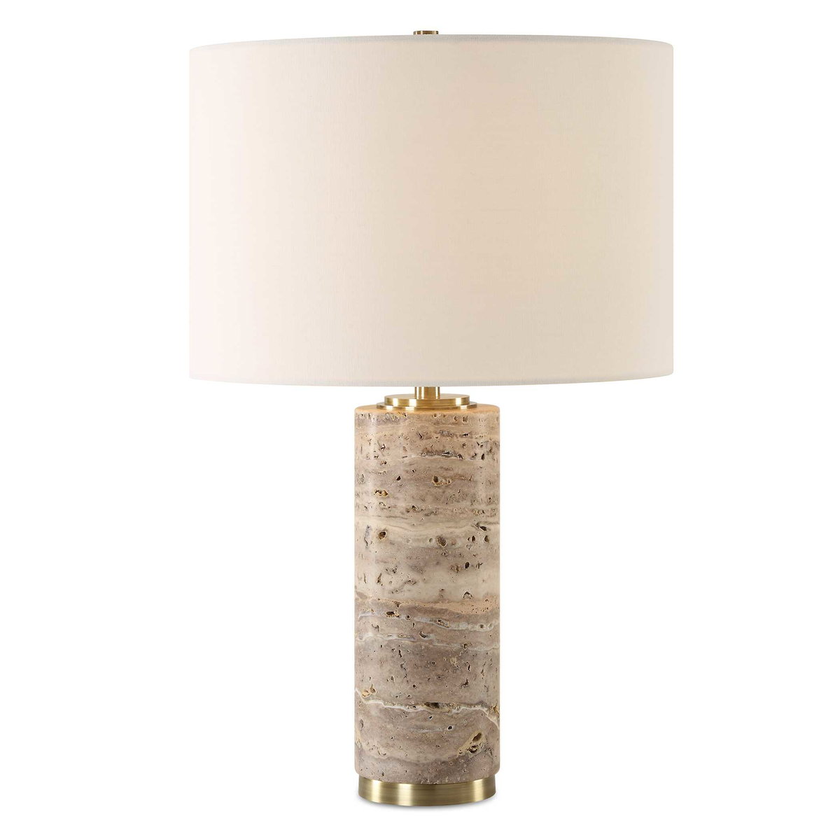 Cortado Travertine Table Lamp, by Uttermost, 15" width x 23.25" height x 15" depth View 1