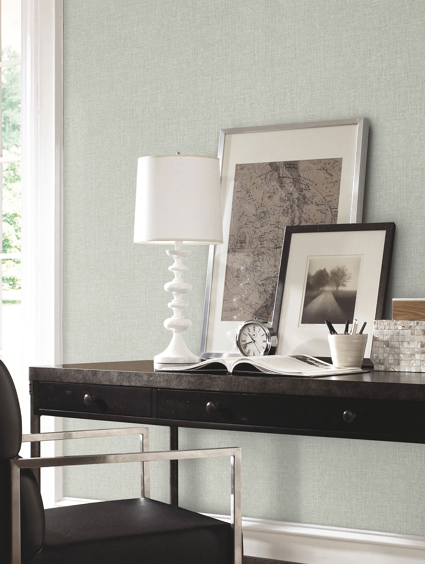 Berwick Celadon Wallpaper, by York Wall, 30' length x 2'2" width x 0.02" depth View 2