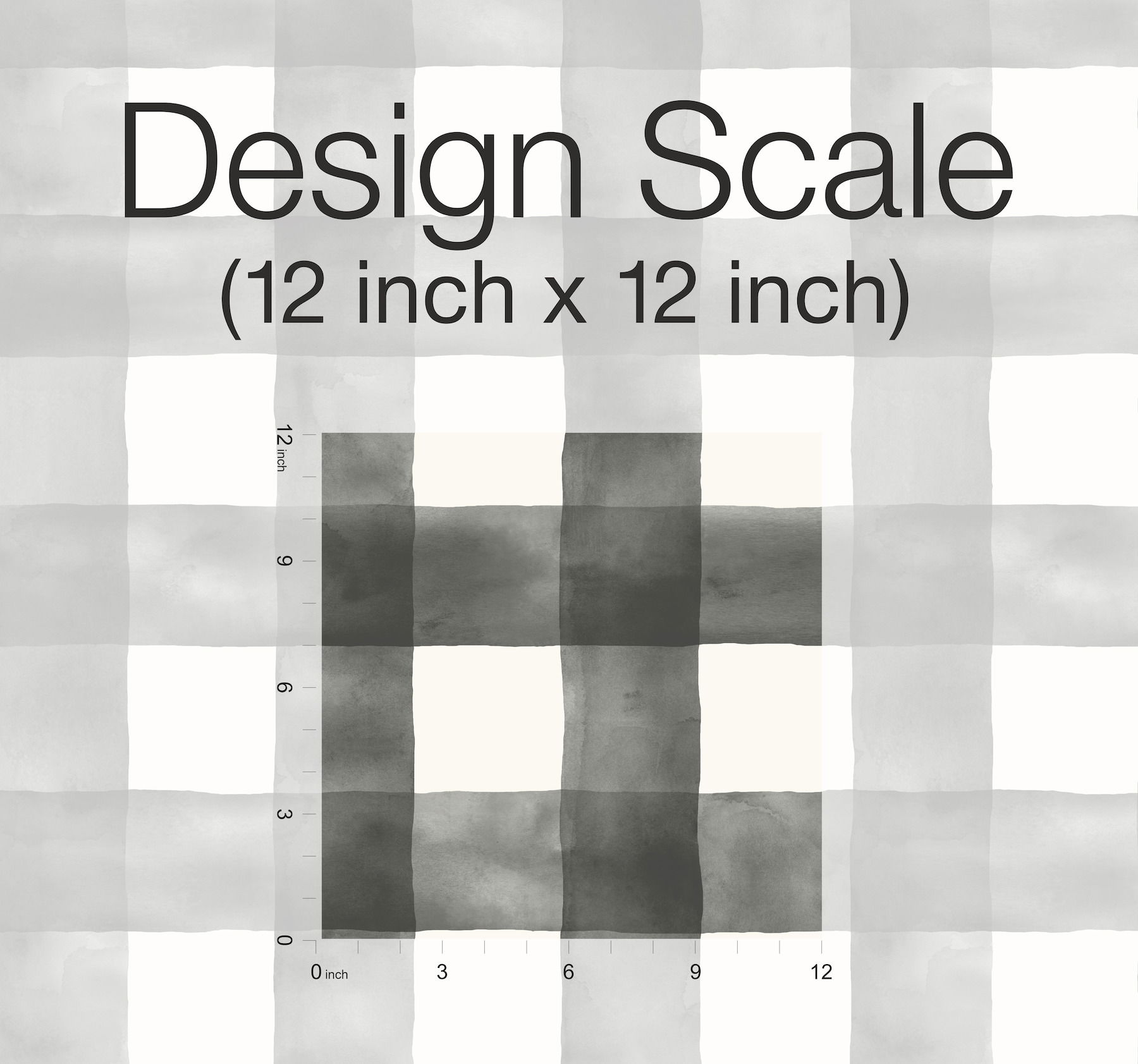 Magnolia Home Watercolor Check Black Peel & Stick Wallpaper, by York Wall, 20' length x 1'8.5" width x 0.02" depth View 4