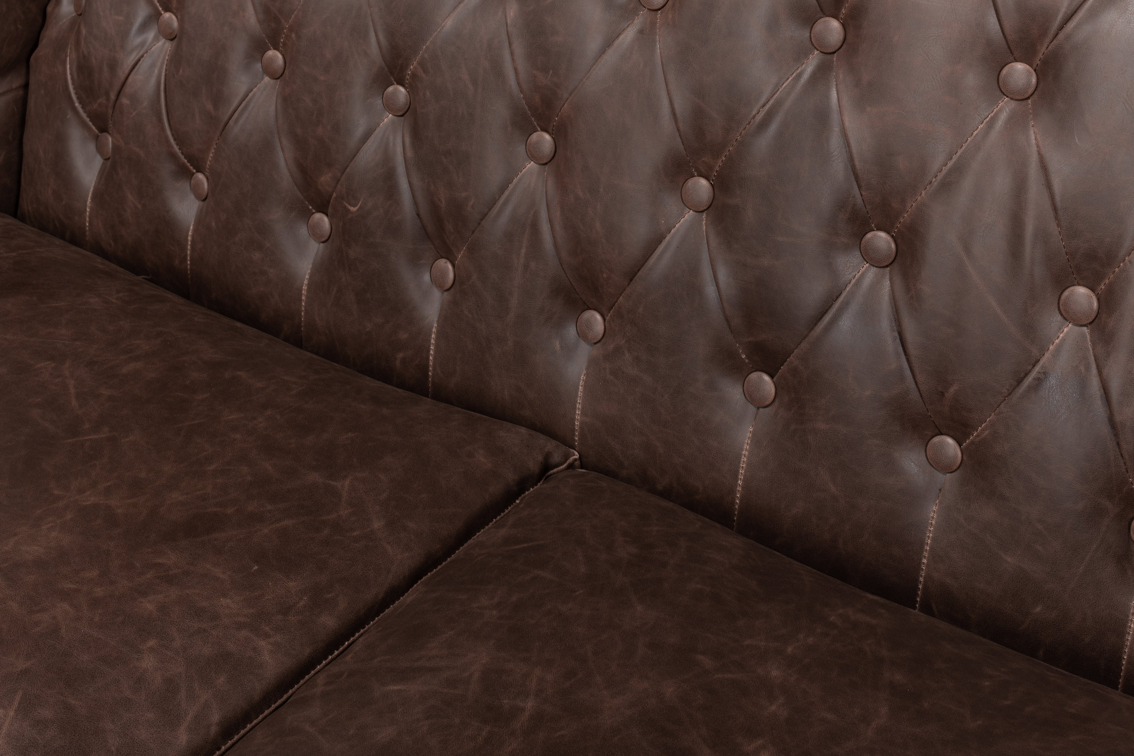 Brooks Leather Tufted 2 Seat Sofa, Sofas & Sectional by Sarreid, 54" length x 32" width x 33" height View 3