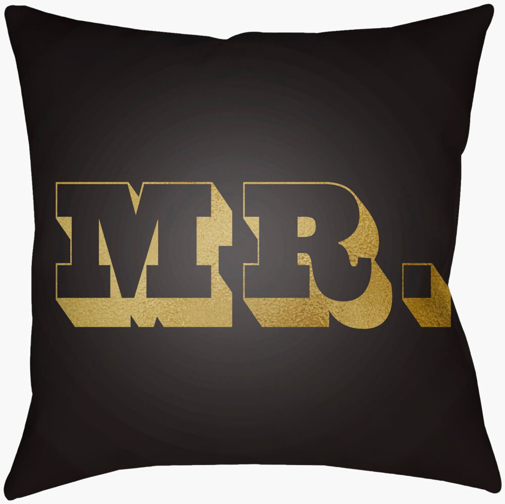 Mr & Mrs Accent Pillow, Decorative Pillow by Surya, 16" length x 16" width