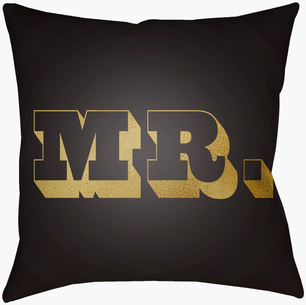 Mr & Mrs Accent Pillow, Decorative Pillow by Surya, 20" length x 20" width
