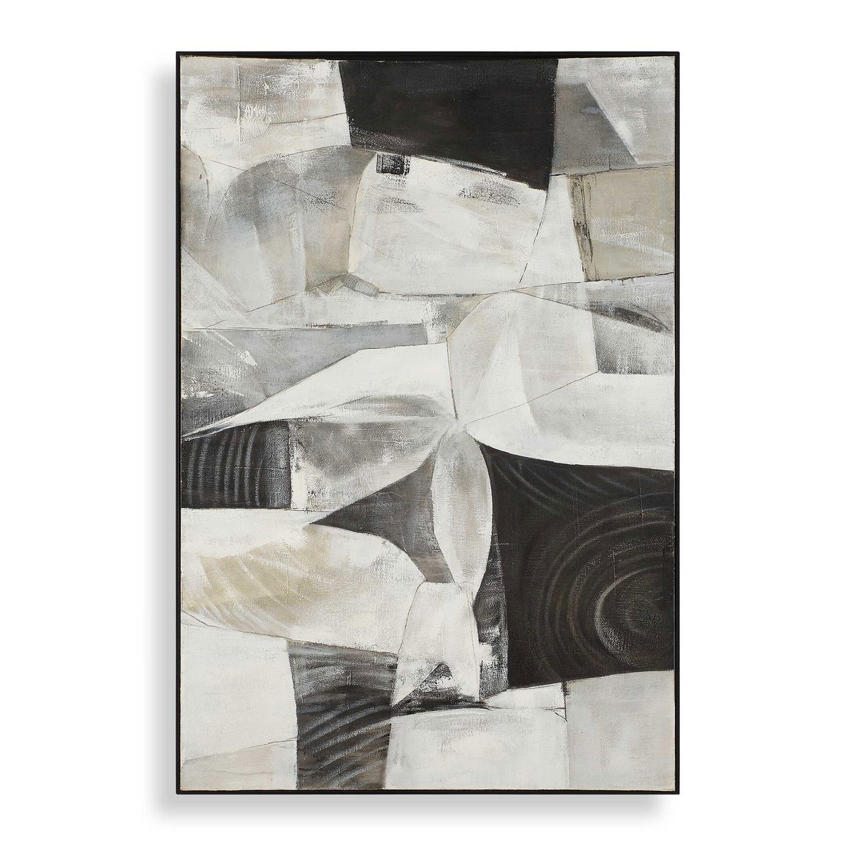 Folding Time Framed Abstract Art, by Uttermost, 40" width x 60" height x 2" depth View 1