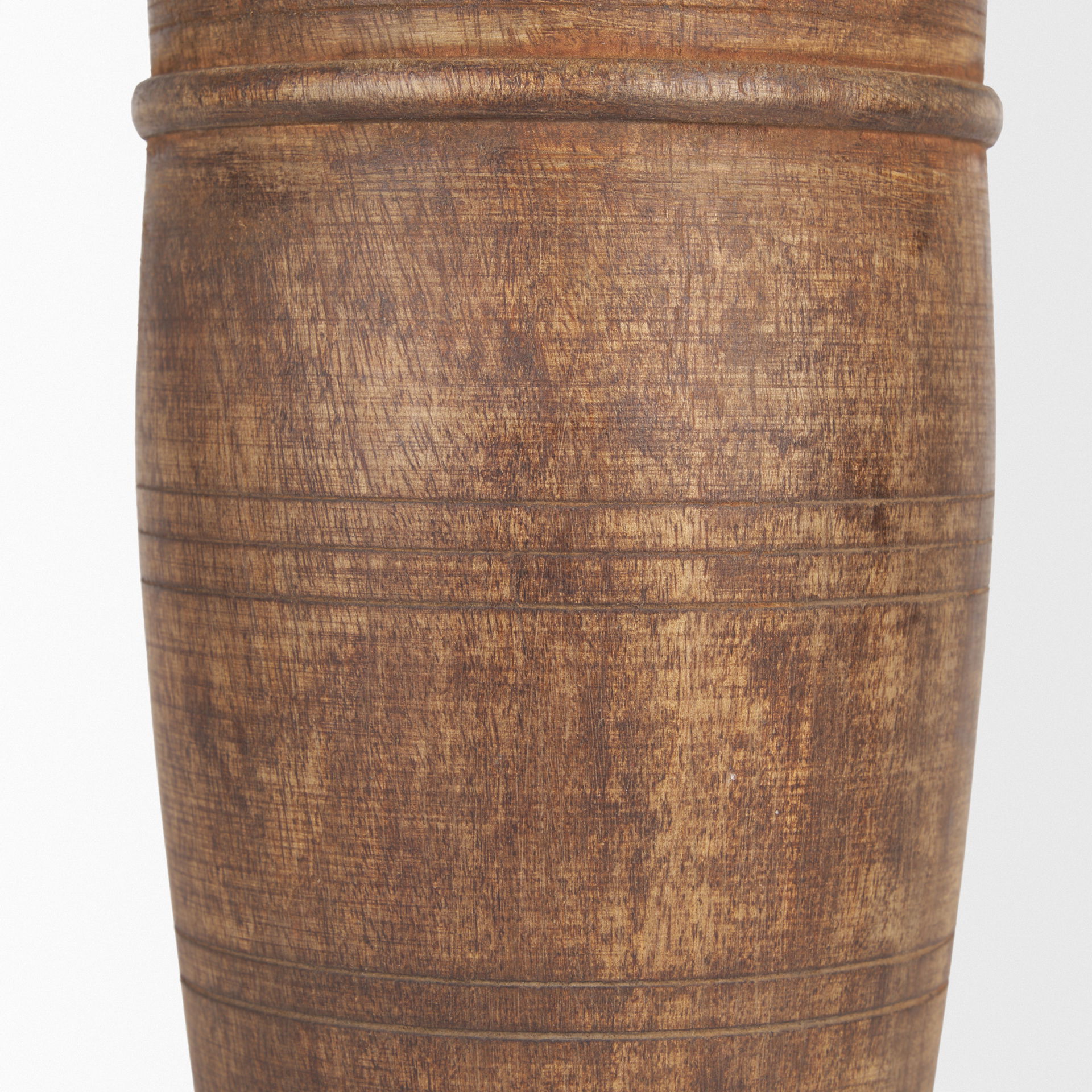 Porta Large Medium Brown Reclaimed Wooden Pot, Vase by Mercana, 5.5" length x 5.5" width x 11" height View 5