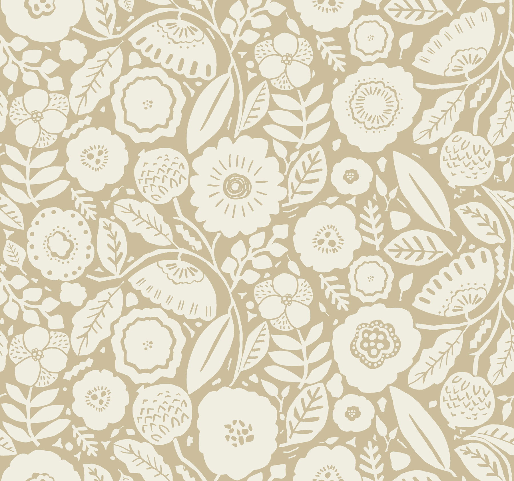 Camille Blossom Ochre Wallpaper large image 