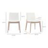Deco Oak Dining Chair Cream White Pvc - Set Of Two, by Moe's Home, 21.25" width x 31.1" height x 21.25" depth thumbnail 12