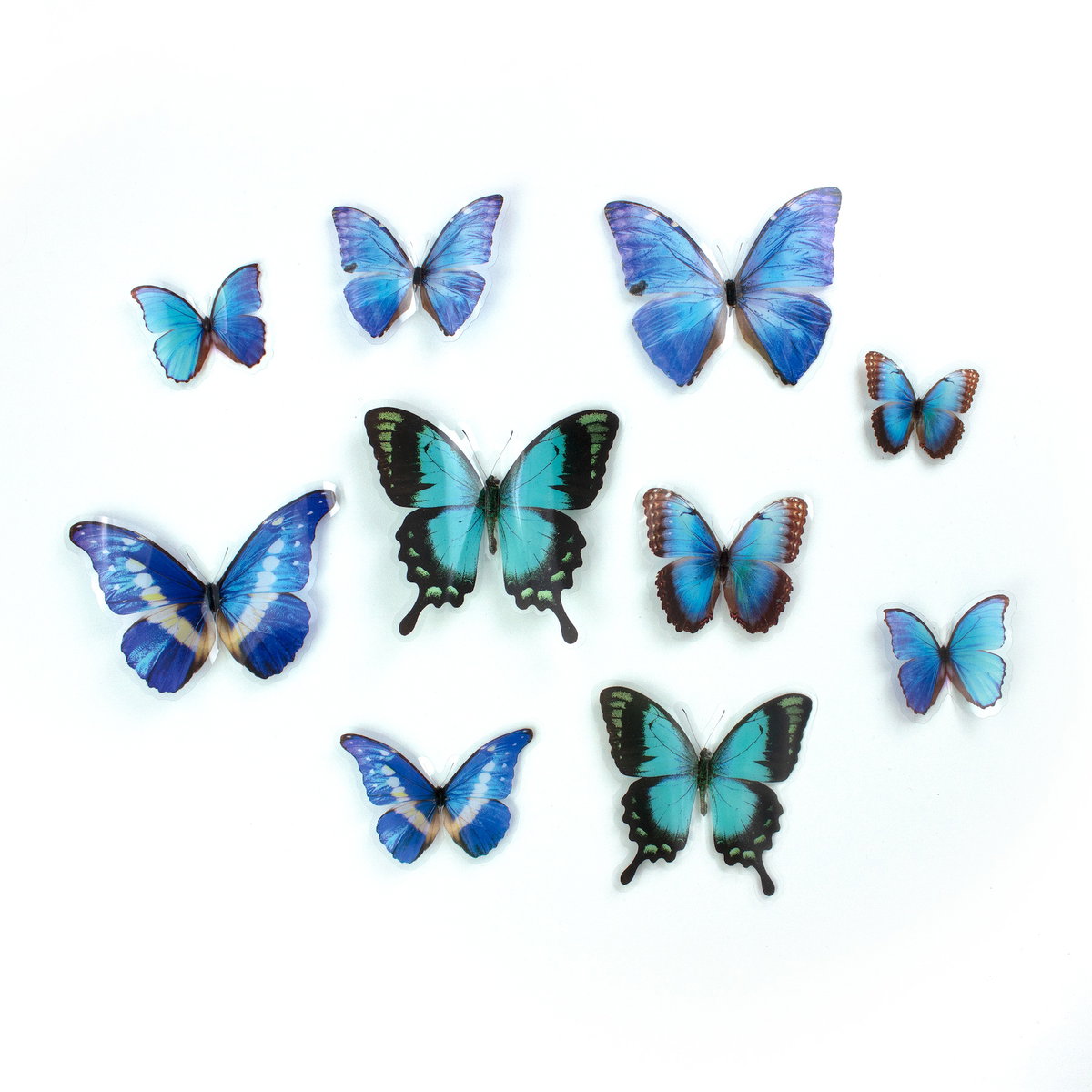 Blue Butterfly Embellishments, by York Wall, 4.8" length x 4.5" width x 0.02" depth