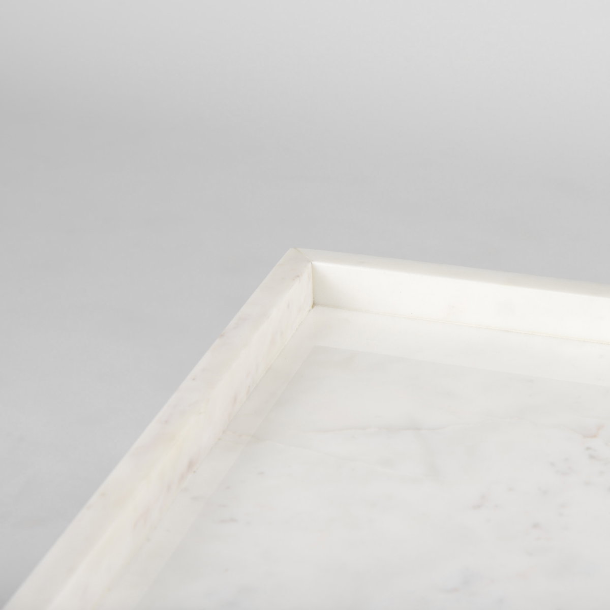 Nathan II 18' x 20' Square Top White Marble and Black Metal End/Side Table, Side & End Table by Mercana, 18" length x 18" width x 20" height View 11