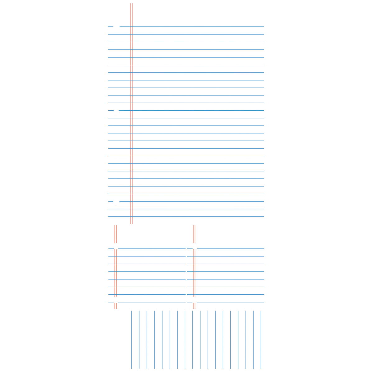 Notebook Paper Dry Erase Giant Wall Decals, by York Wall, 3'3.6" length x 1'6" width x 8.2" depth