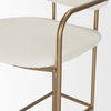 Parker Low Back 30.25in Seat Bar Stool | Cream Fabric with Gold Metal, Counter & Bar Stool by Mercana, 19" length x 19.75" width x 40" height thumbnail 9