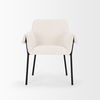 Brently Dining Chair with Cream Boucle Fabric & Matte Black Metal Legs thumbnail 3