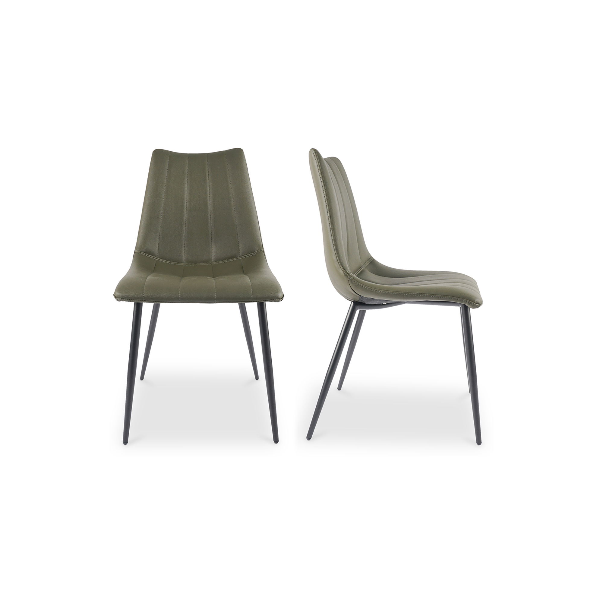 Alibi Dining Chair Dark Green - Set Of Two, by Moe's Home, 18" width x 33" height x 20" depth View 1