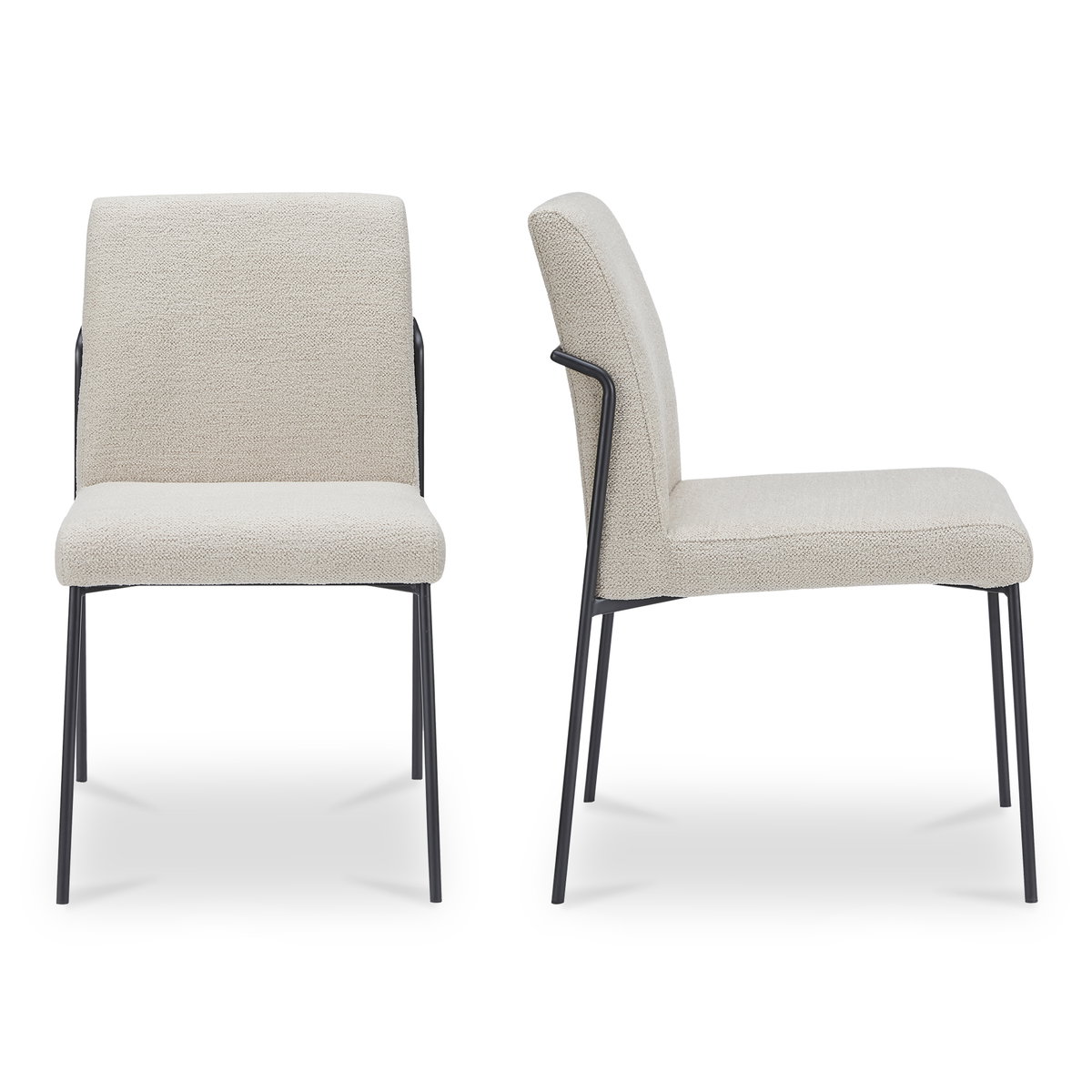 Danny Dining Chair Ivory Set Of Two, by Moe's Home, 18.7" width x 33.9" height x 23.6" depth View 3