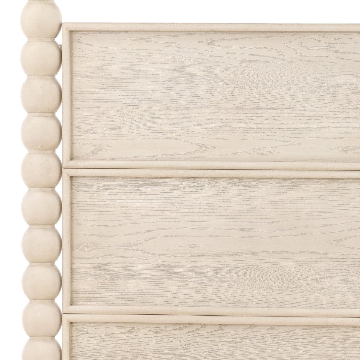 Marcellina Bed King Whitewash, by Dovetail, 80.5" width x 90" height x 87.3" depth View 8