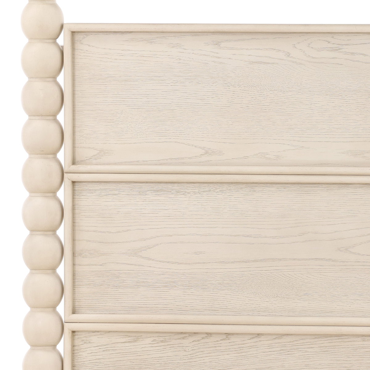 Marcellina Bed King Whitewash, by Dovetail, 81.7" width x 90" height x 87.3" depth View 8