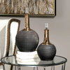Arnav Matte Black Bottles Set/2, Vase by Uttermost, 8.5" width x 16.5" height x 8.5" depth thumbnail 3
