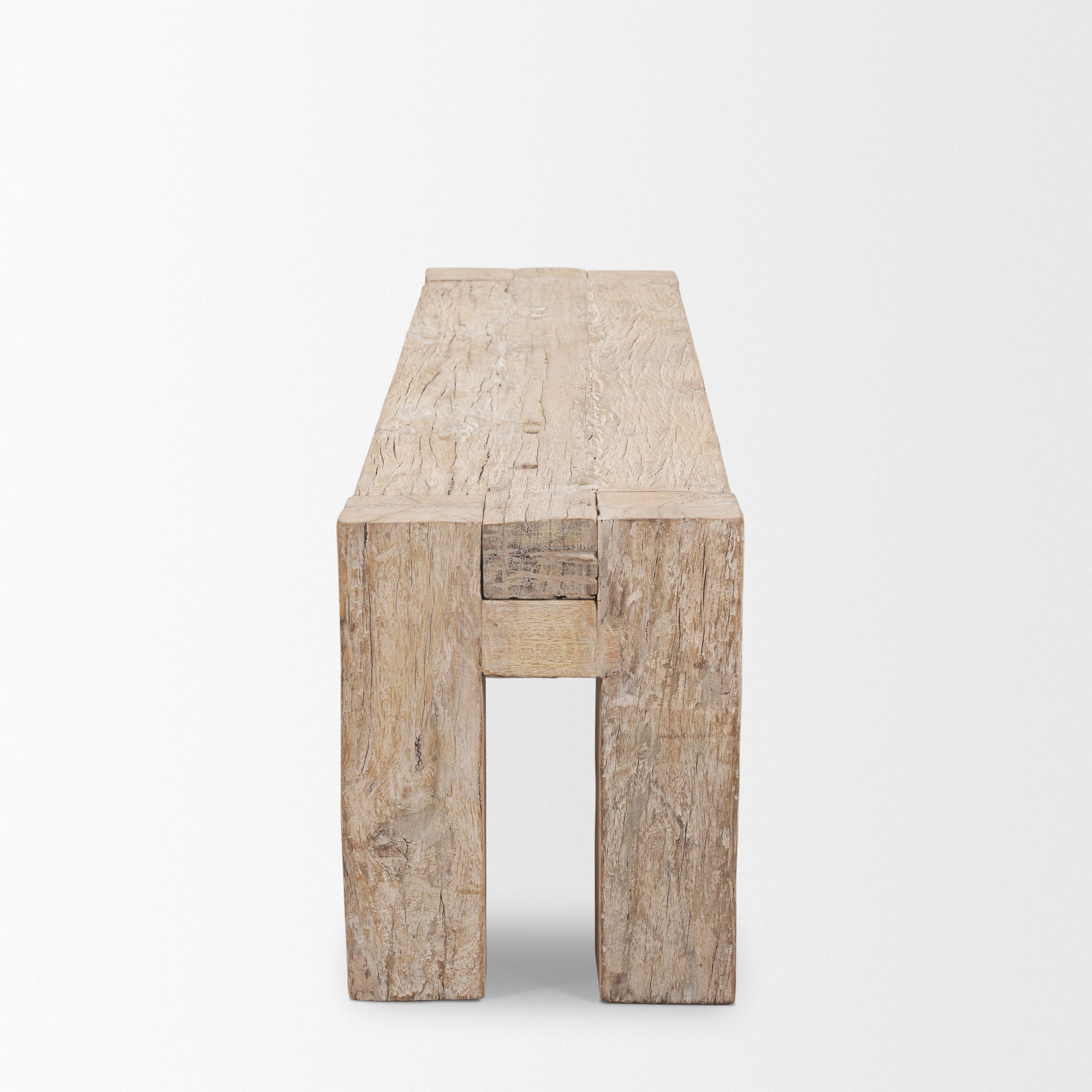 McArthur Whitewash Reclaimed Wood Bench, Benche by Mercana, 70" length x 14" width x 18" height View 6