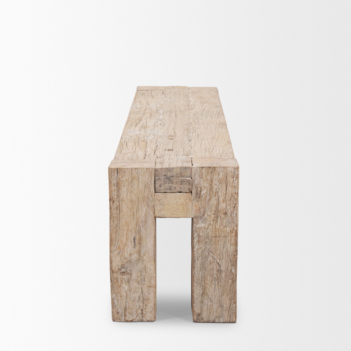 McArthur Whitewash Reclaimed Wood Bench, Benche by Mercana, 70" length x 14" width x 18" height View 6