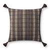 Brigette Romanek x Loloi Brown Pillow, Decorative Pillow, 22" length x 22" width thumbnail 1