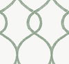 Laurel Leaf Ogee Green Wallpaper thumbnail 0