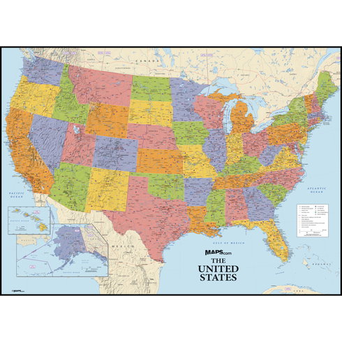 Dry Erase US Map Peel & Stick Giant Wall Decal